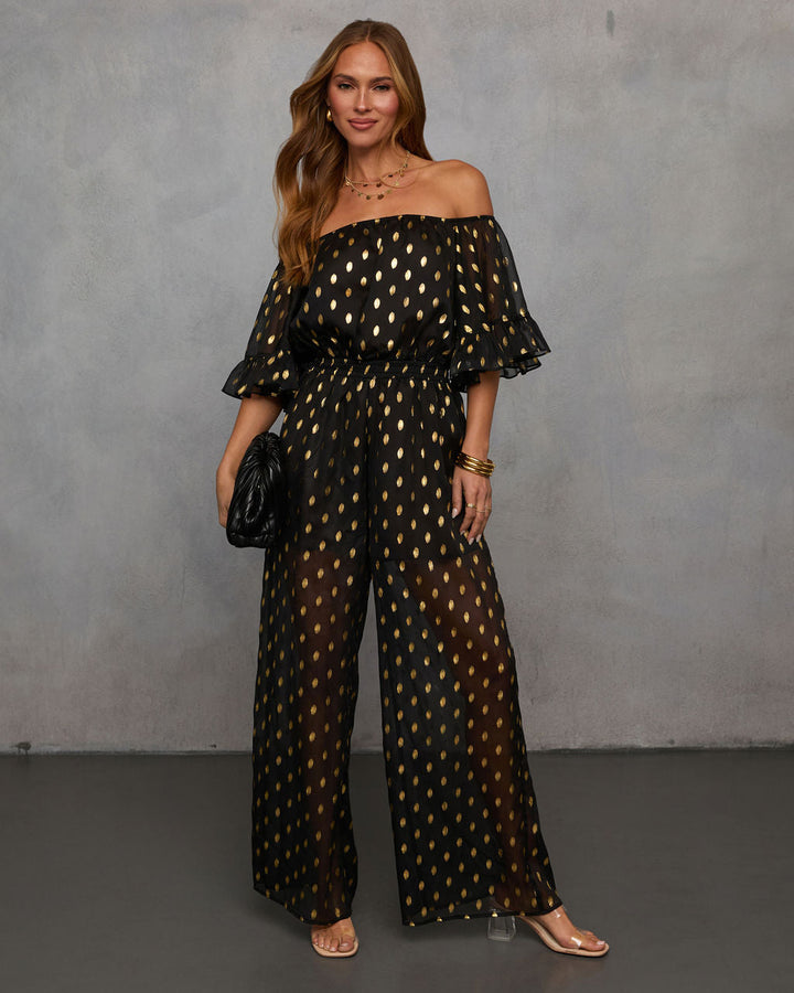 Heartfelt Chiffon Off Shoulder Jumpsuit