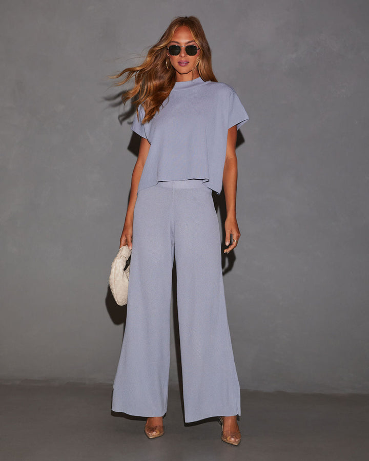 Ainslee Wide Leg Pants Blue Grey