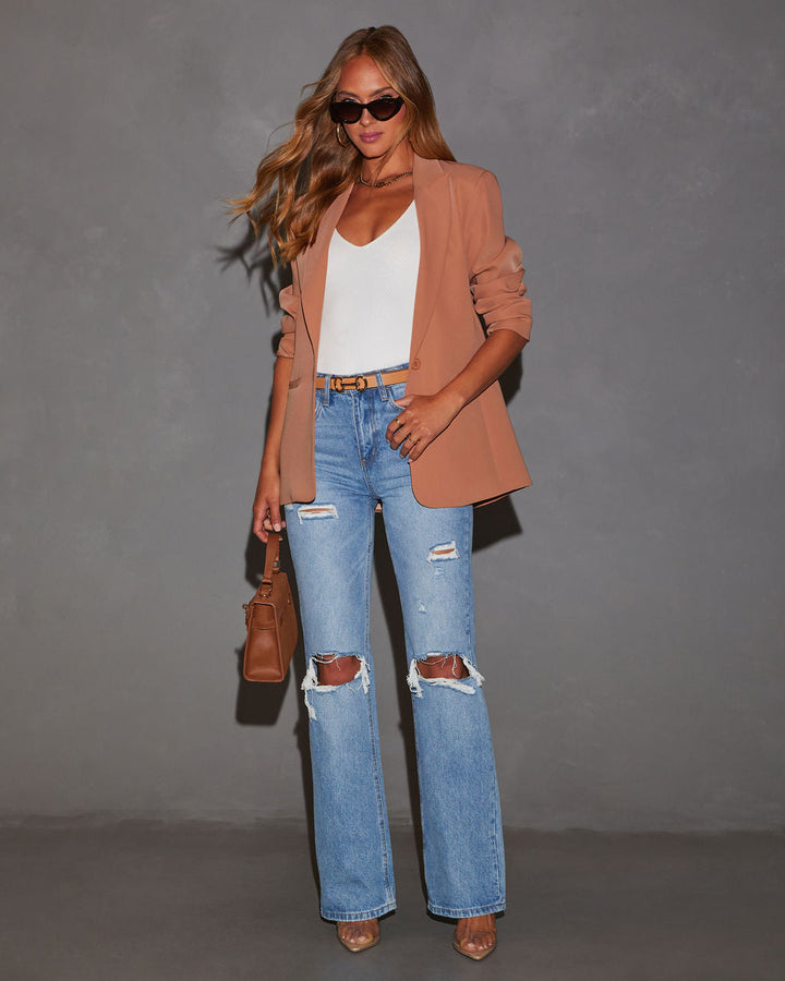 Standards Pocketed Blazer Tan