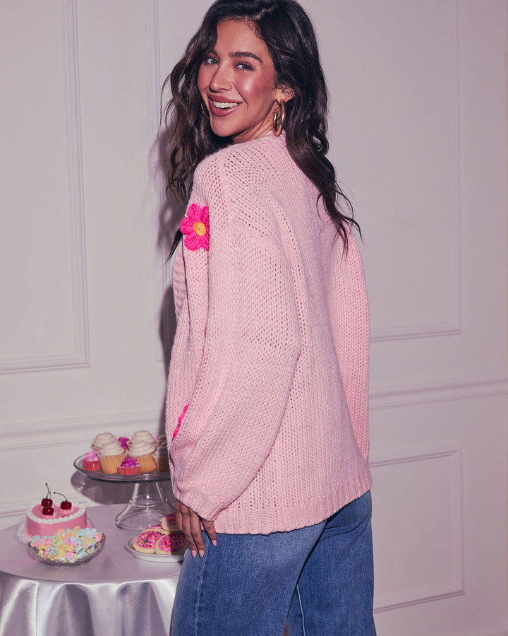 Fallen Daisy Oversized Knit Cardigan