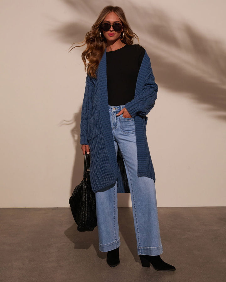 Ludlow Cable Knit Duster Cardigan Midnight