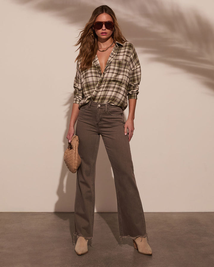 Silvie Plaid Button Down Top