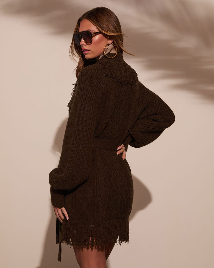 Hideaway With Me Fringe Waist Tie Cardigan