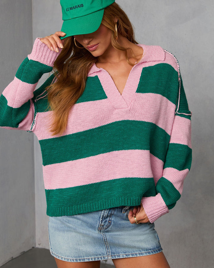 Marves Contrast Striped Sweater