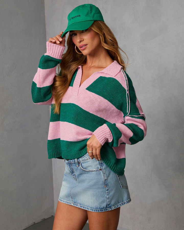 Marves Contrast Striped Sweater