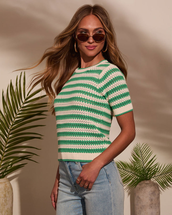 Mariselle Striped Crochet Top