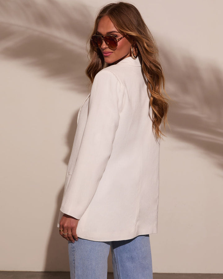 Confidence Double Breasted Linen Blazer