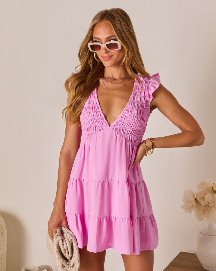 Uma Smocked Tiered Mini Dress