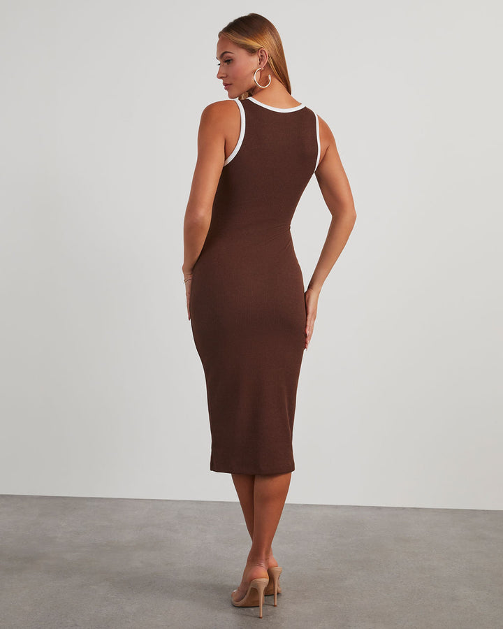 Cici Scoop Neck Bodycon Midi Dress