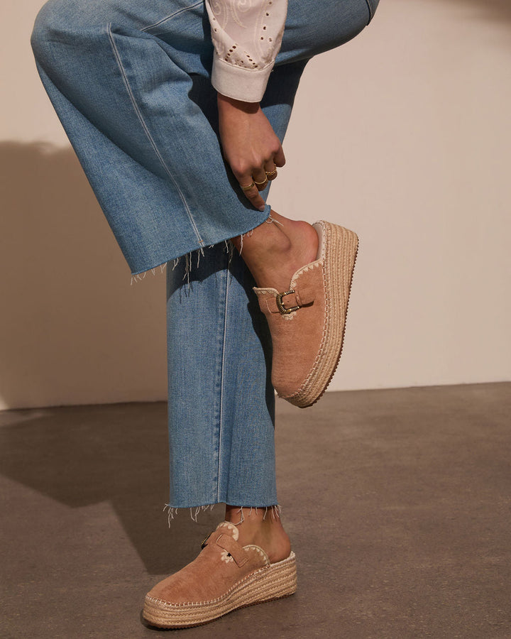 Esme Suede Platform Mule