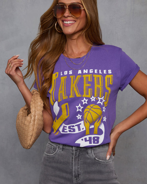 LA Lakers Short Sleeve Graphic Tee Purple