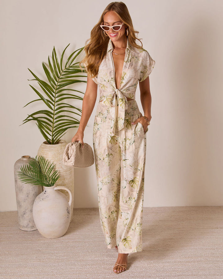 Solla Smocked Wide Leg Pants