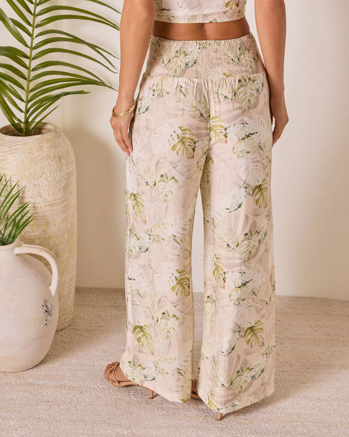 Solla Smocked Wide Leg Pants
