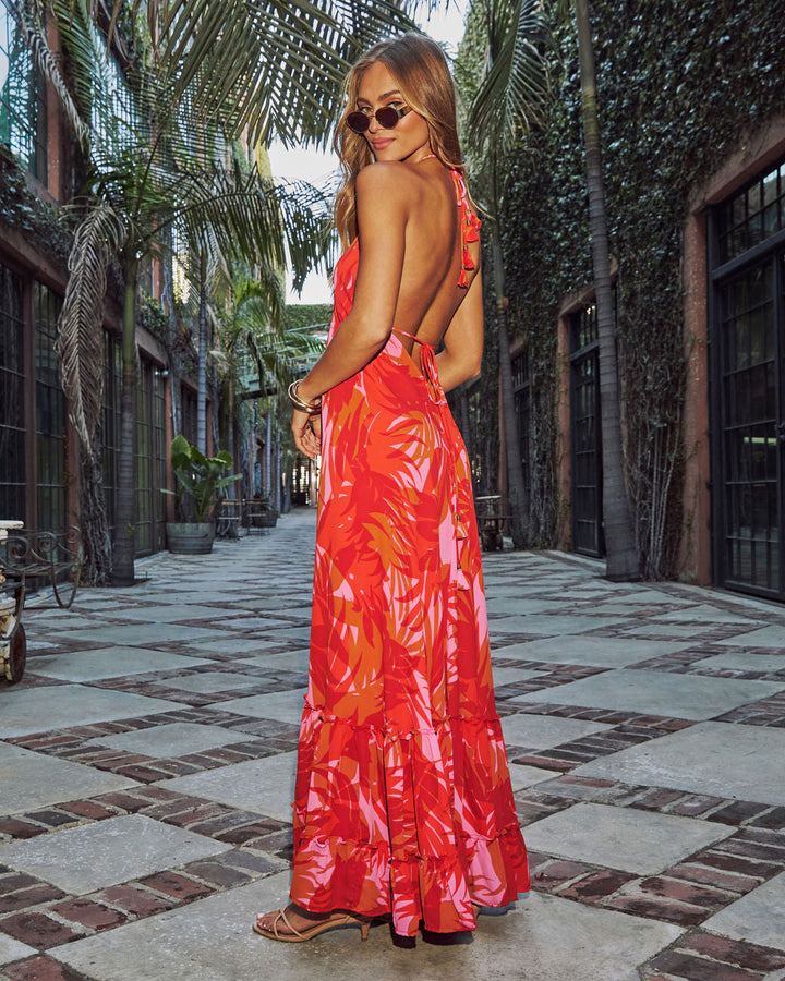 Ophira Tropical Print Maxi Dress