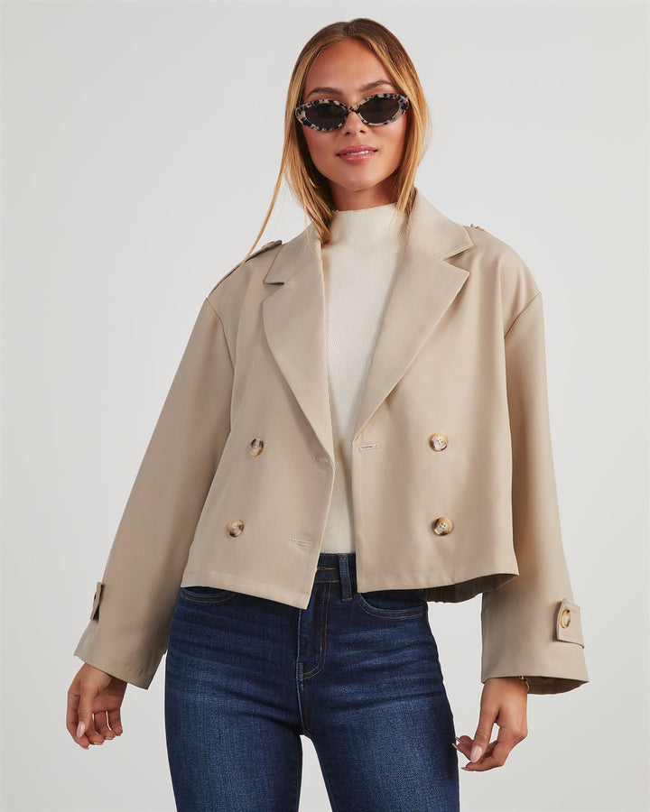 Yolanda Cropped Trench Jacket Khaki