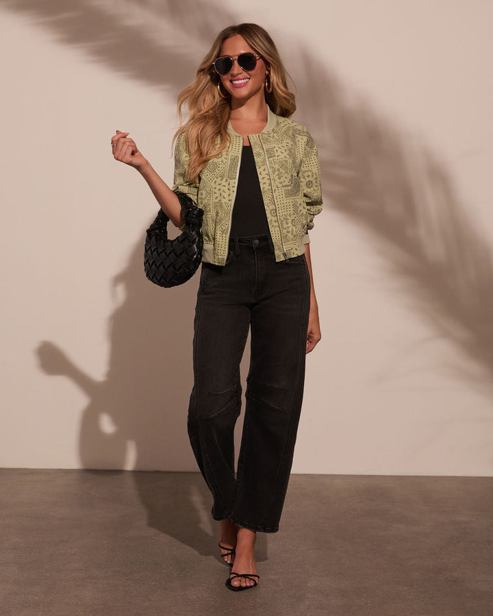 Seasons Edge Paisley Printed Jacket Sage