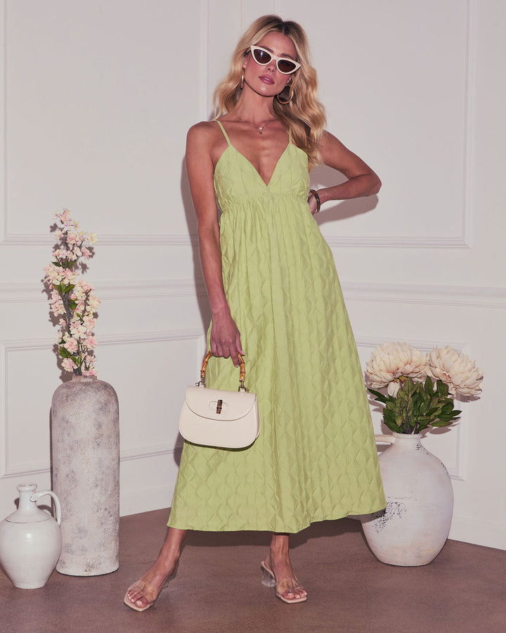 Jovanna Textured Sweetheart Midi Dress