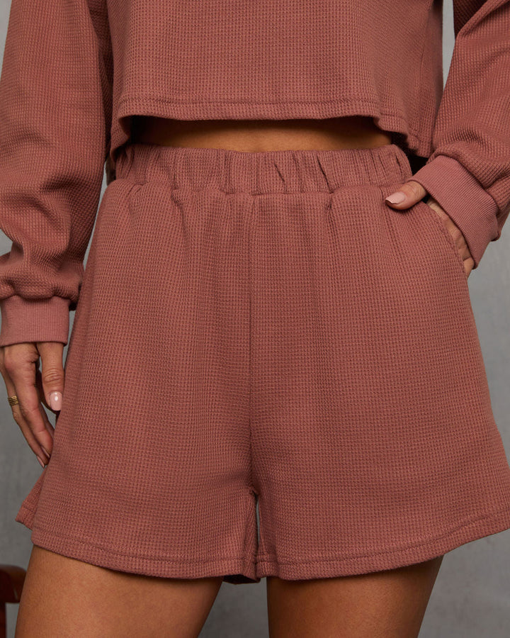 Sicilian Sky Relaxed Pocketed Shorts Chocolate