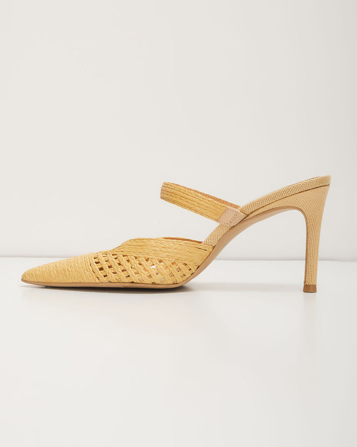 Kaline Raffia Pointed Toe Mules
