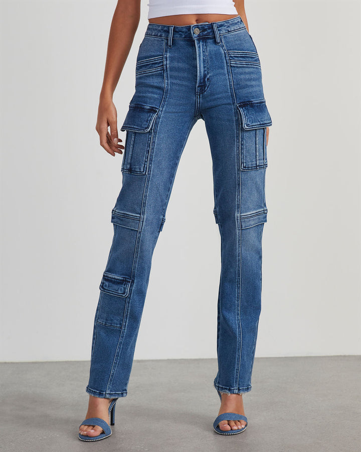 Zhaire Super Stretch High Rise Straight Jeans