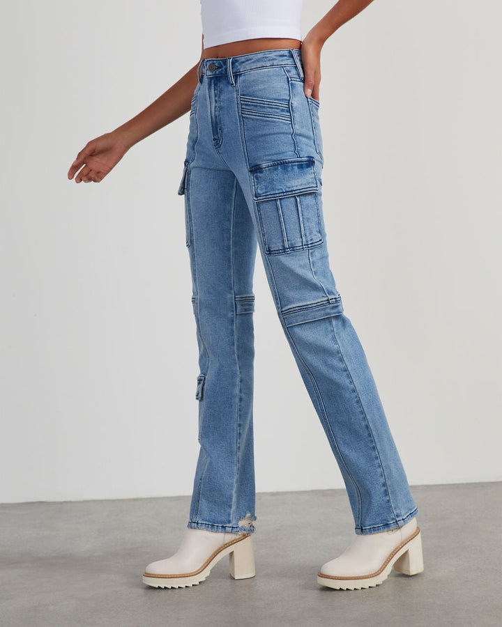 Zhaire Super Stretch High Rise Straight Jeans