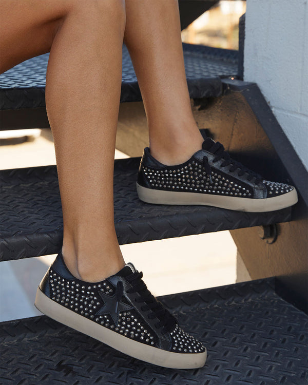 Star Power Studded Platform Sneaker Black