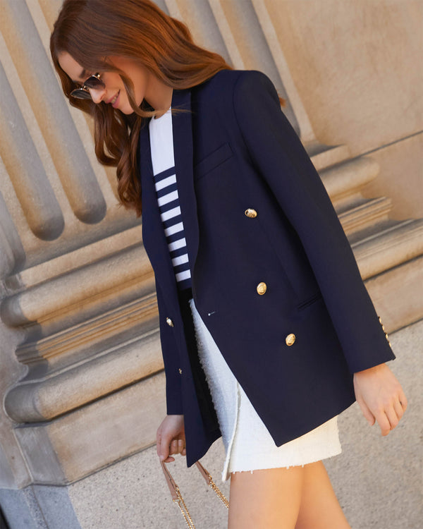 Serious Business Pocketed Blazer Navy