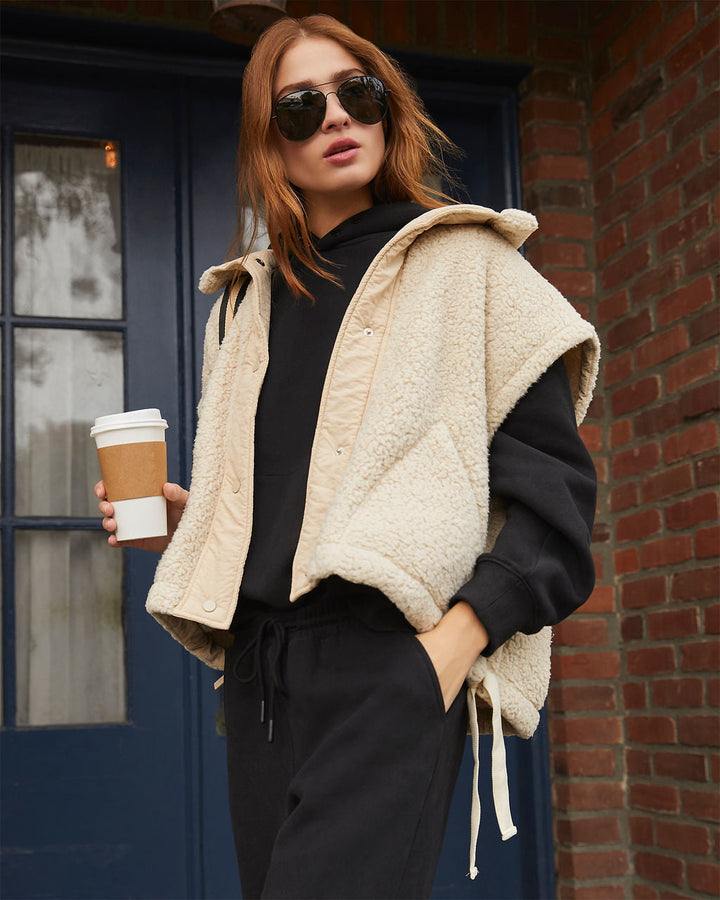 South Pole Sherpa High Neck Vest Ecru