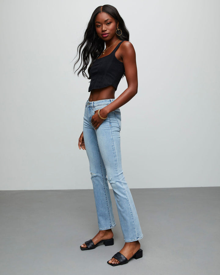 Matira High Rise Distressed Flare Jeans