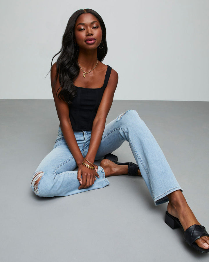 Matira High Rise Distressed Flare Jeans