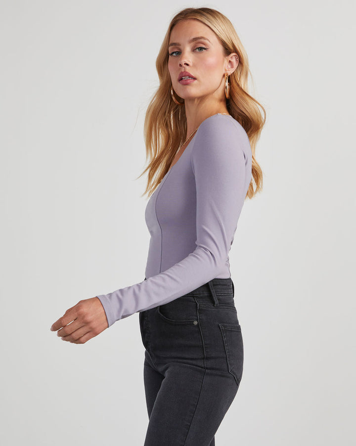 Hiram Notched Neck Bodysuit
