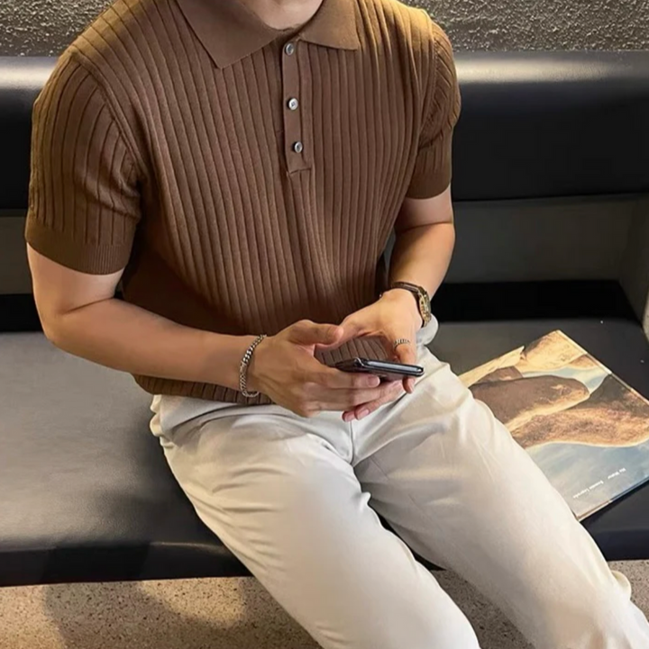 Ribbed Polo Shirt