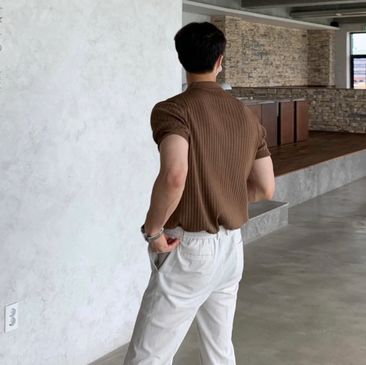 Ribbed Polo Shirt