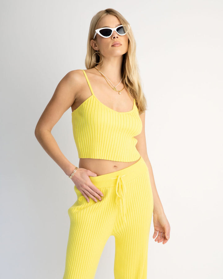Laid Back Luxe Ribbed Tank Yellow