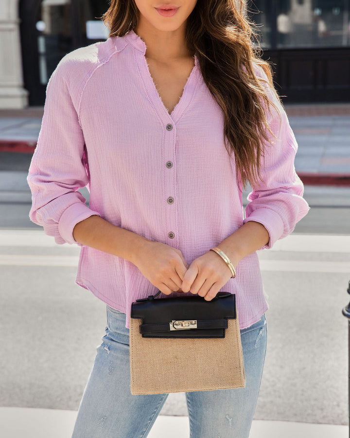 Pismo Ventures Textured Button Down Top