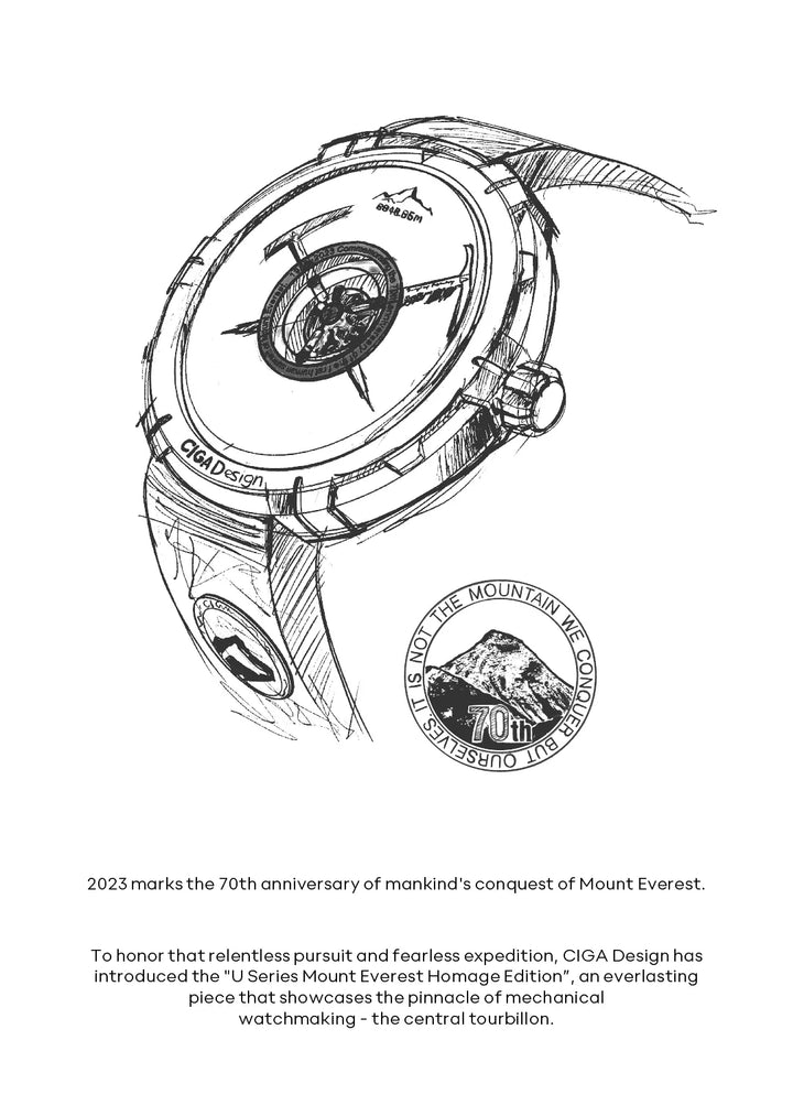 CIGA Design Men's Watch: Mount Everest Edition Central Tourbillon