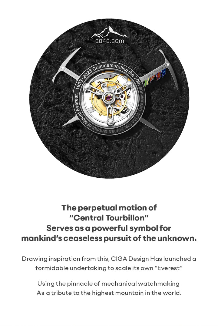 CIGA Design Men's Watch: Mount Everest Edition Central Tourbillon