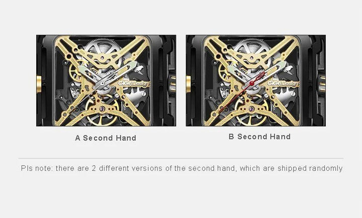 CIGA Design X Series Men's Watch: Titanium Gold Skeleton with Two Straps