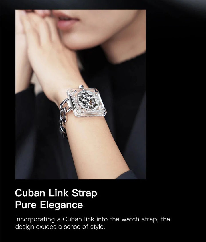 CIGA Design R Series Women's Watch: Crystal Love Skeleton with 3 Straps