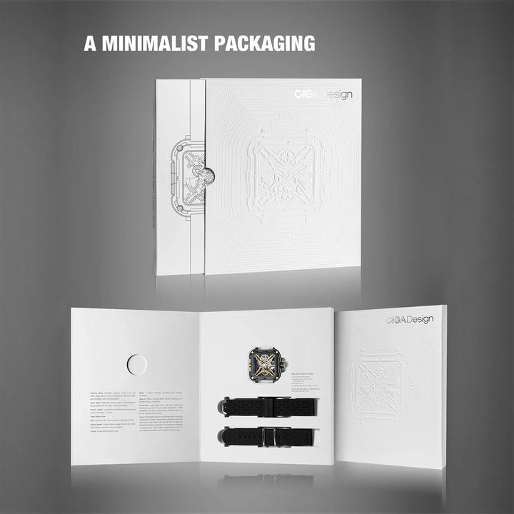 CIGA Design X Series Men's Watch: Titanium Gold Skeleton with Two Straps