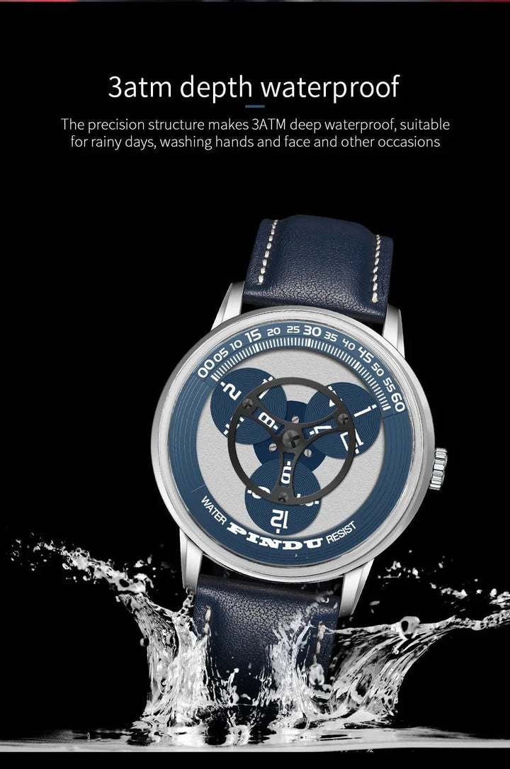 PINDU Men's Watch: European Business Design with Luminous Waterproof Features