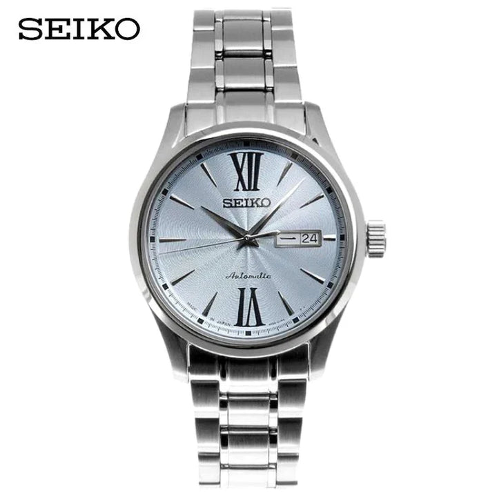 SEIKO Watch For Men Automatic Mechanical Watches Waterproof Watchs Original Japanese Silver Blue