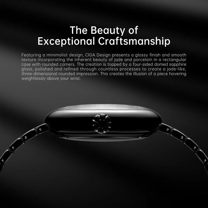 CIGA Design Y Series Watch: Eastern Jade Black Skeleton with Luminous Ceramic Case