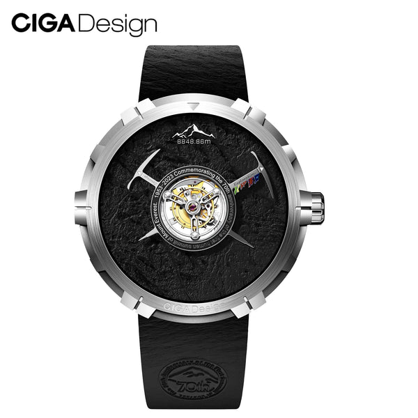 CIGA Design Men's Watch: Mount Everest Edition Central Tourbillon Black Watch