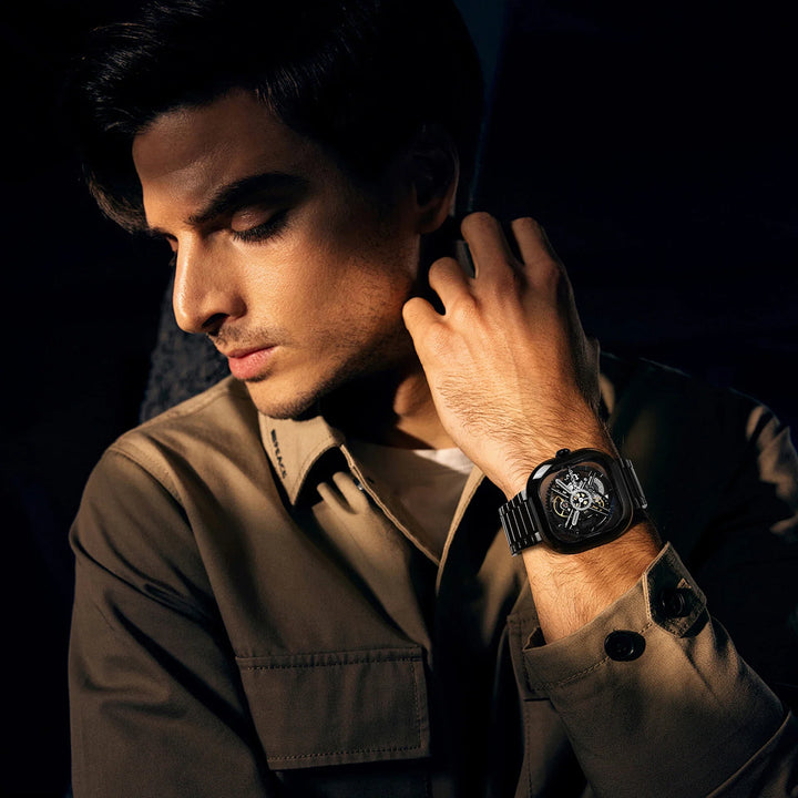 CIGA Design Y Series Watch: Eastern Jade Black Skeleton with Luminous Ceramic Case