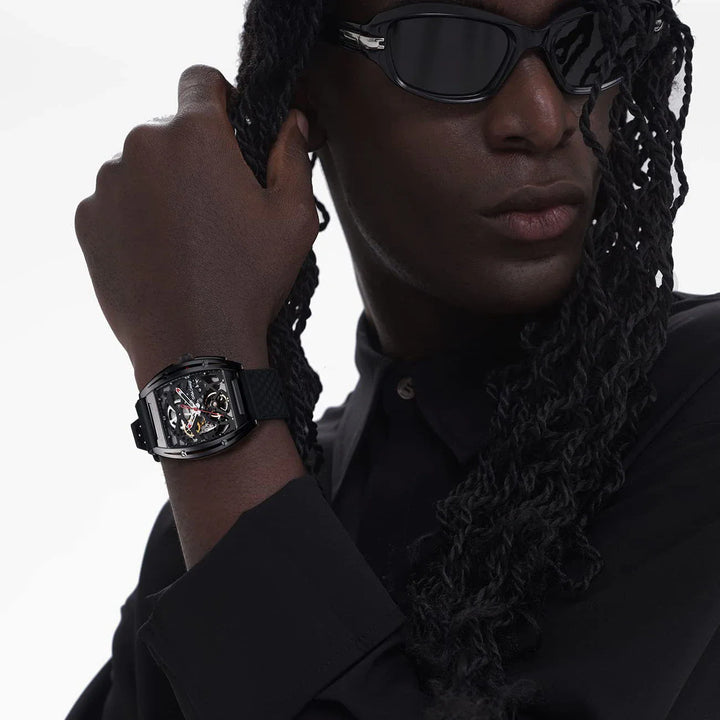 CIGA Design Z Series Men's Watch: Black DLC Skeleton with Casual Design