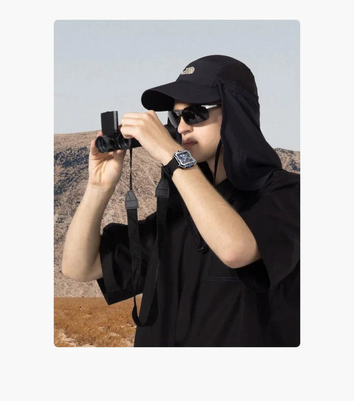 CIGA Design X Series Men's Watch: Titanium Skeleton with Luminous Design & Two Straps