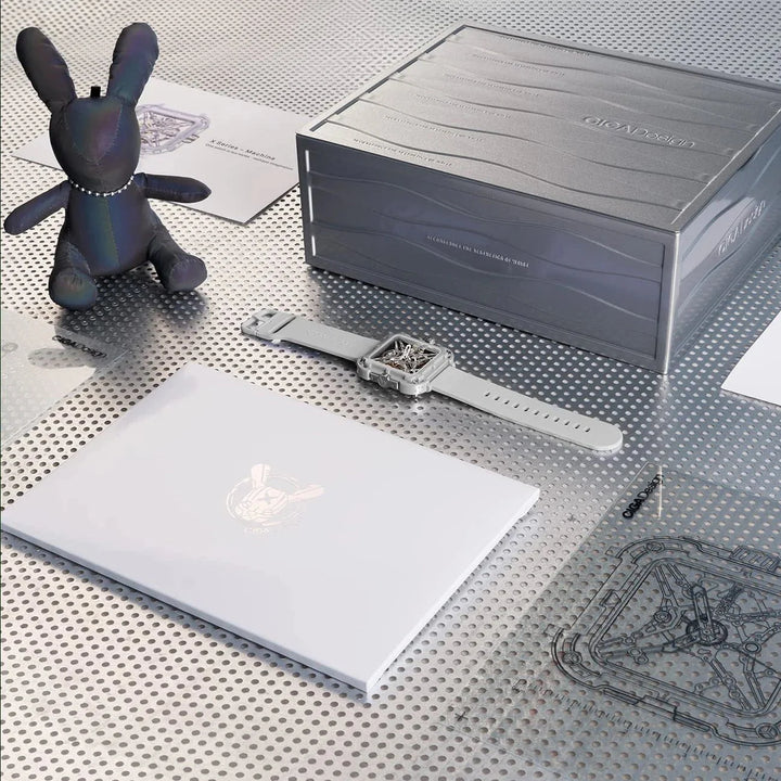 CIGA Design X Series Couple Watch: White Ceramic Skeleton with Luminous Design