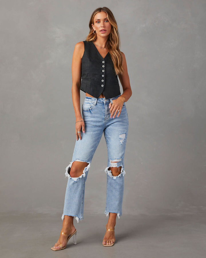 Jolee High Rise Distressed Cropped Jeans