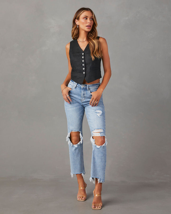 Jolee High Rise Distressed Cropped Jeans